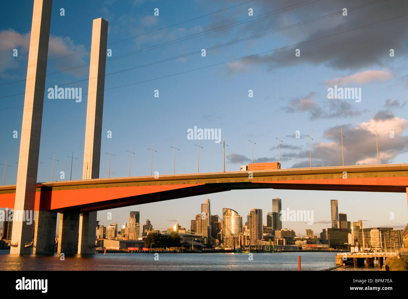 bolte bridge and Melbourne skyline and Yarra River, Australia Stock Photo