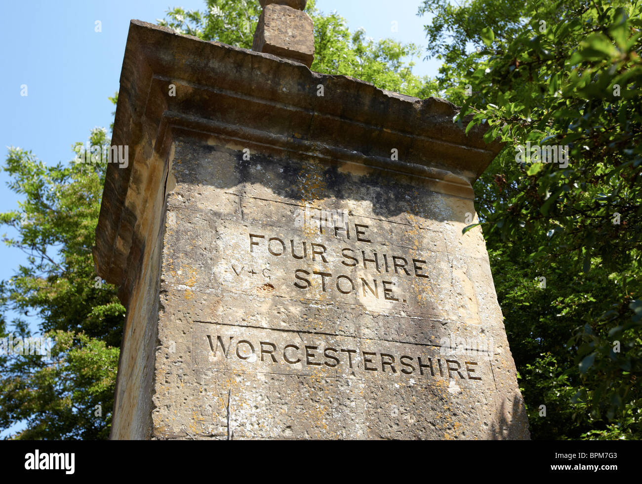 The Four Shire Stone near morton in The Marsh The Cotswolds UK Europe Stock Photo