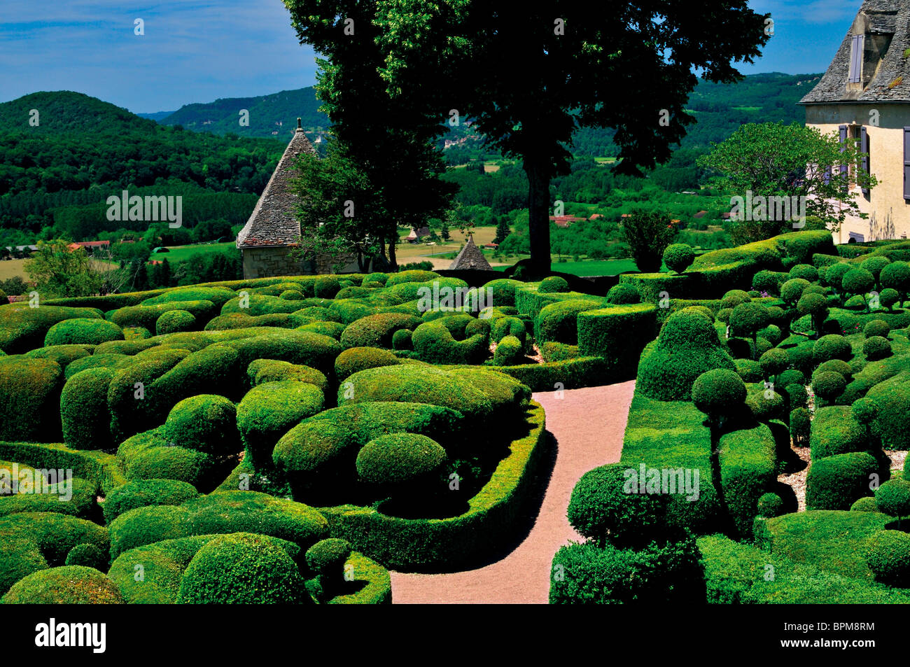 France: Chateau and gardens of Marqueyssac Stock Photo