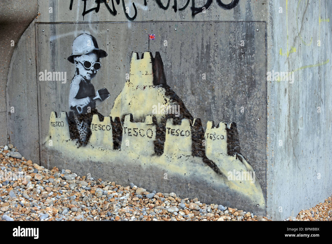 Latest work by Banksy which has appeared on St Leonard's seafront