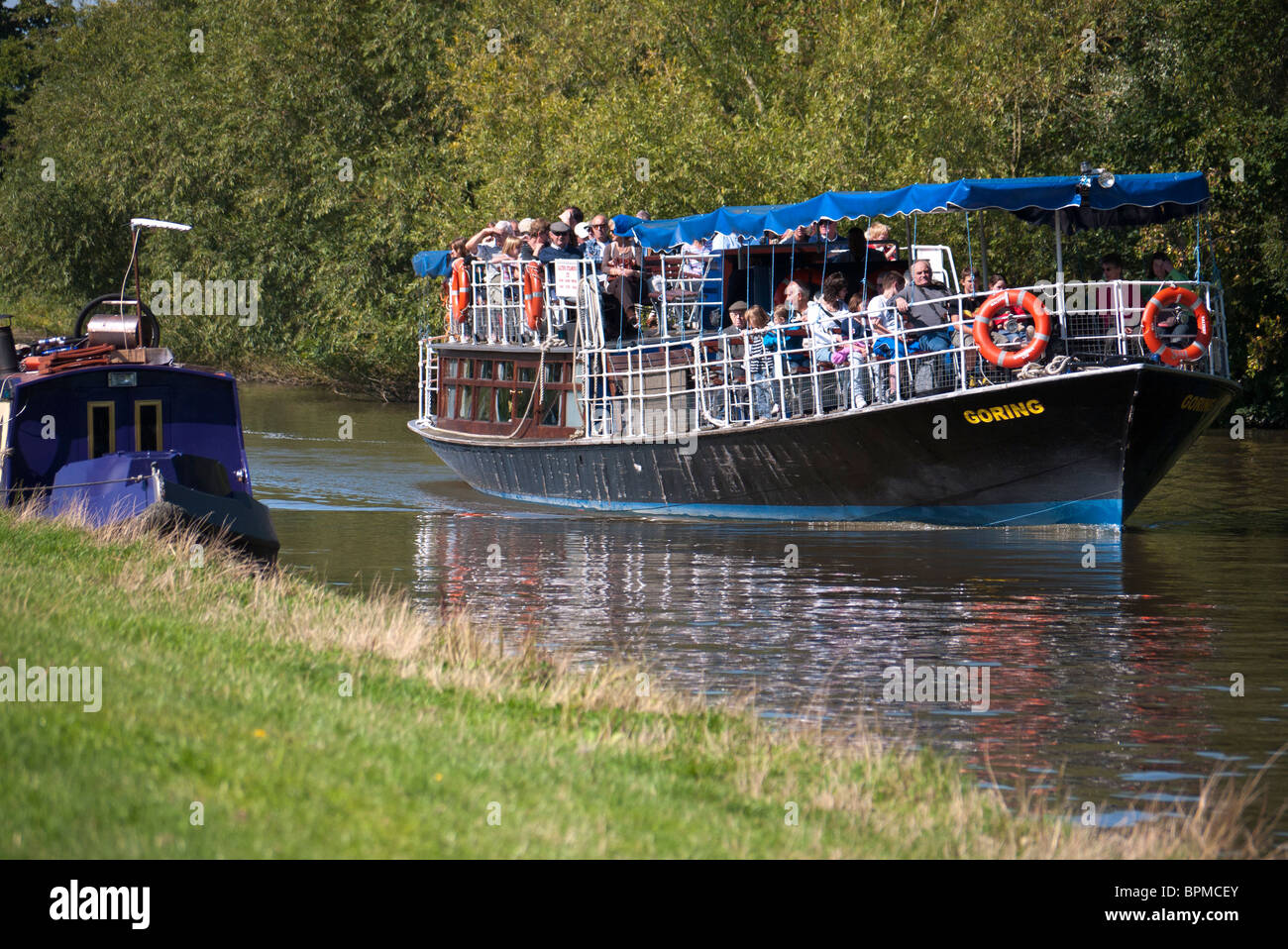 Tourist boat on the Thames at Abingdon Stock Photo