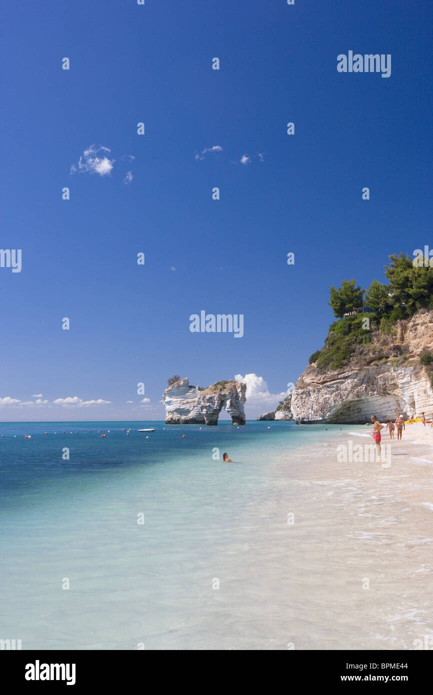 Beach in Baia delle Zagare resort, Gargano, Puglia, Italy Stock Photo
