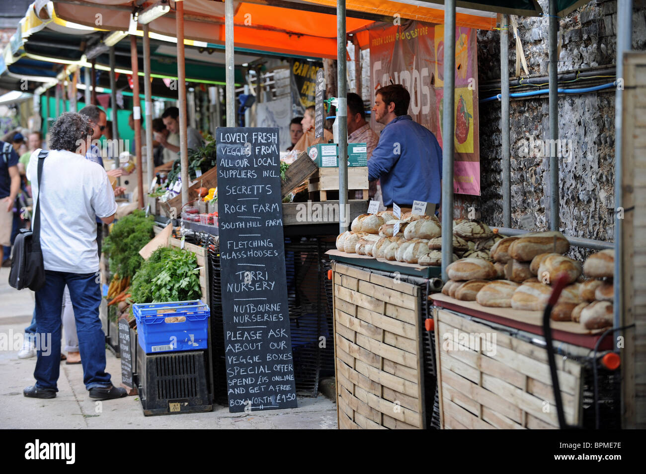The Brighton Farm produce market held every Saturday in North Road UK Stock Photo