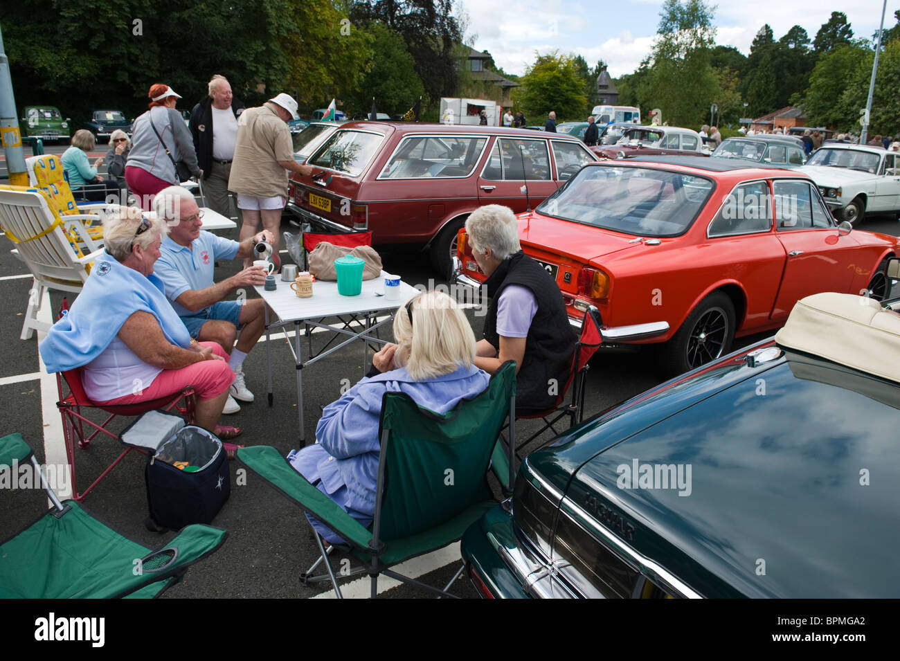 Enthusiasts at annual classic car show UK Stock Photo