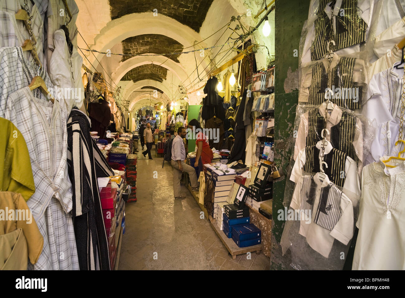 Traders and shops in the Medina, old town of Tripoli, Libya, North Africa Stock Photo