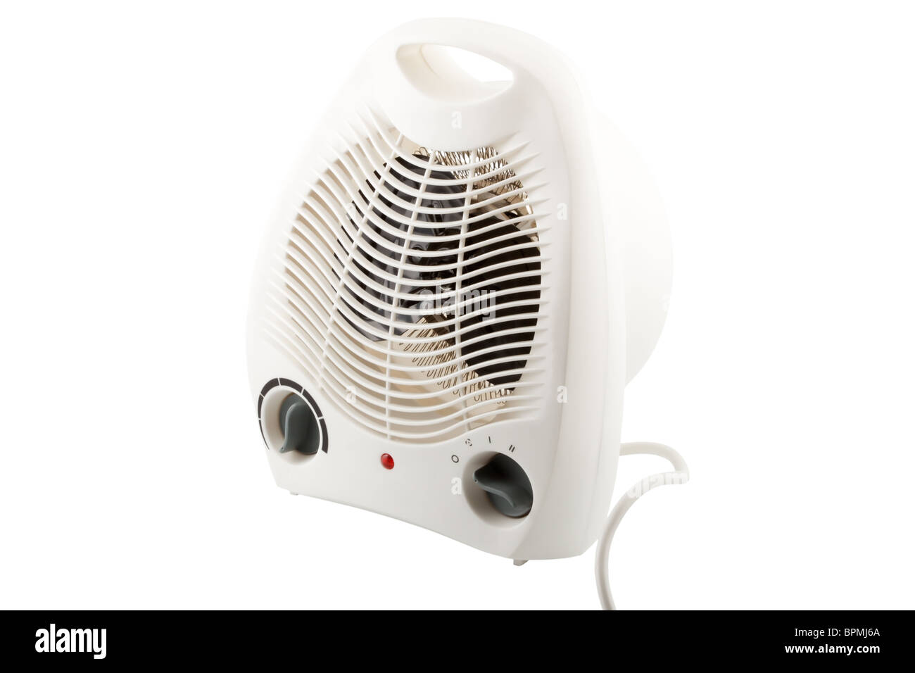 Household electric fan heater for heating of premises isolated on a white background Stock Photo