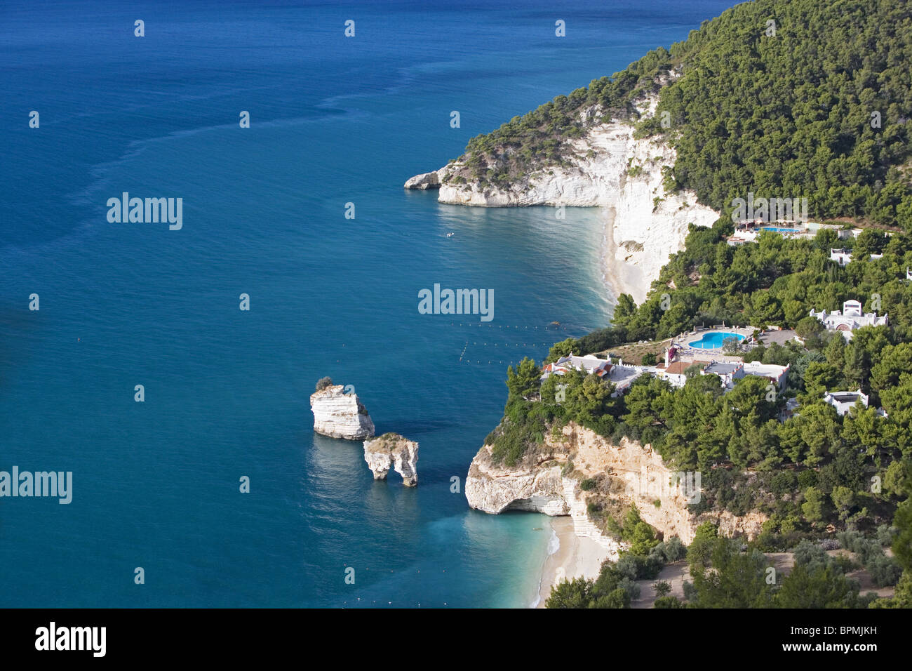 Beach in Baia delle Zagare resort, Gargano, Puglia, Italy Stock Photo