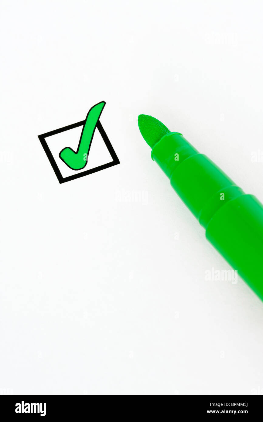 Green check box Stock Photo
