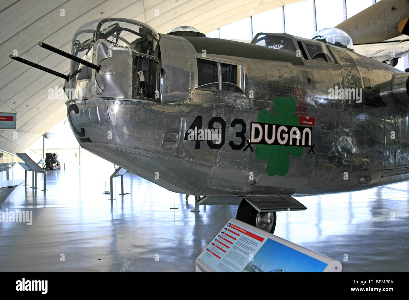 A B24 Liberator ww2 Bomber plane on display at the American Air Museum IWM Duxford Stock Photo