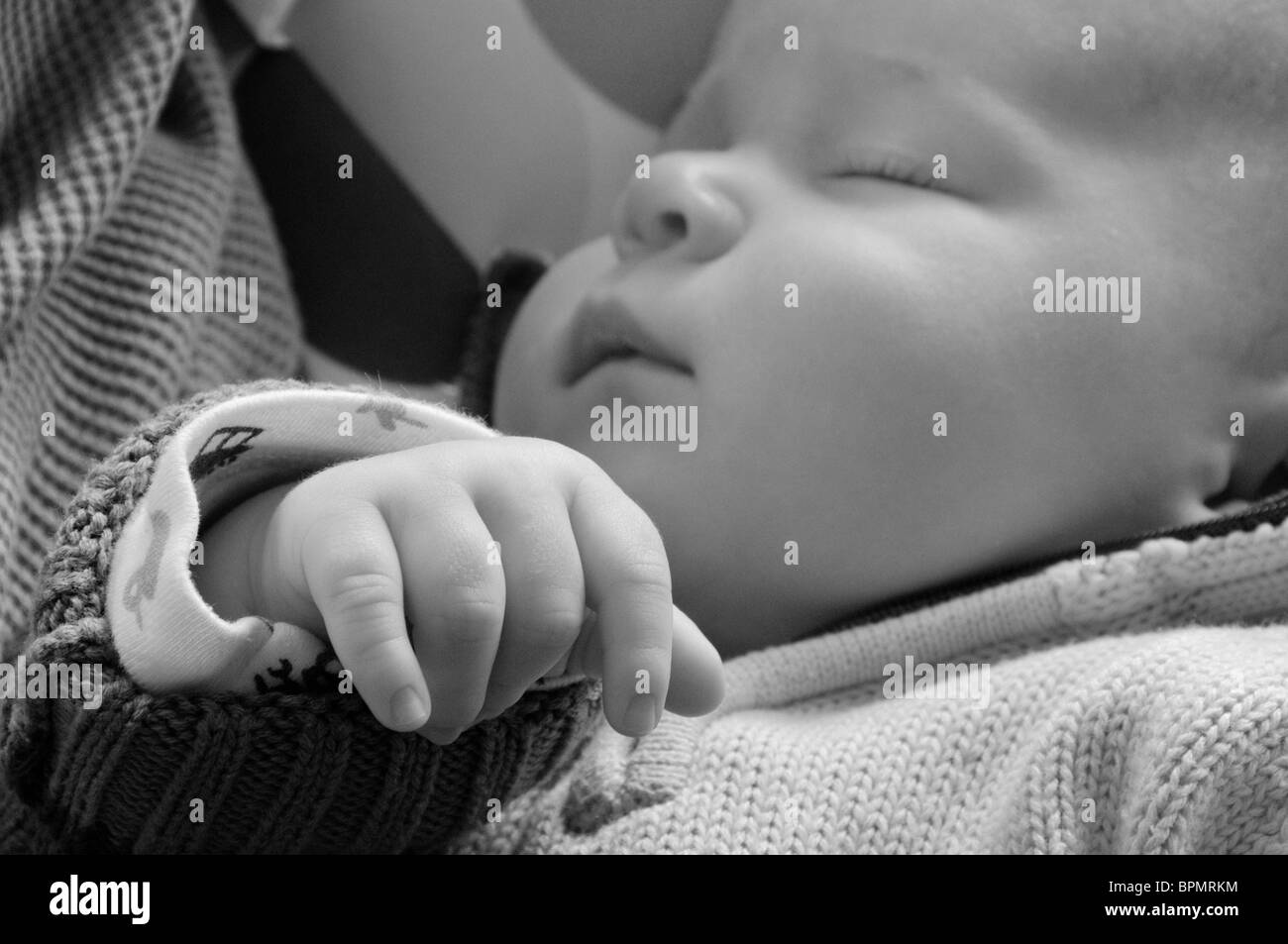 Two months old baby sleeping Stock Photo Alamy