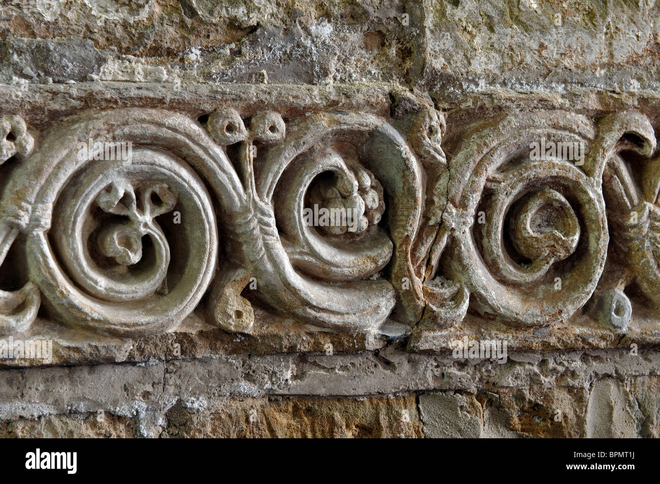 Anglo-Saxon carvings in St. Mary and St. Hardulph Church, Breedon on ...