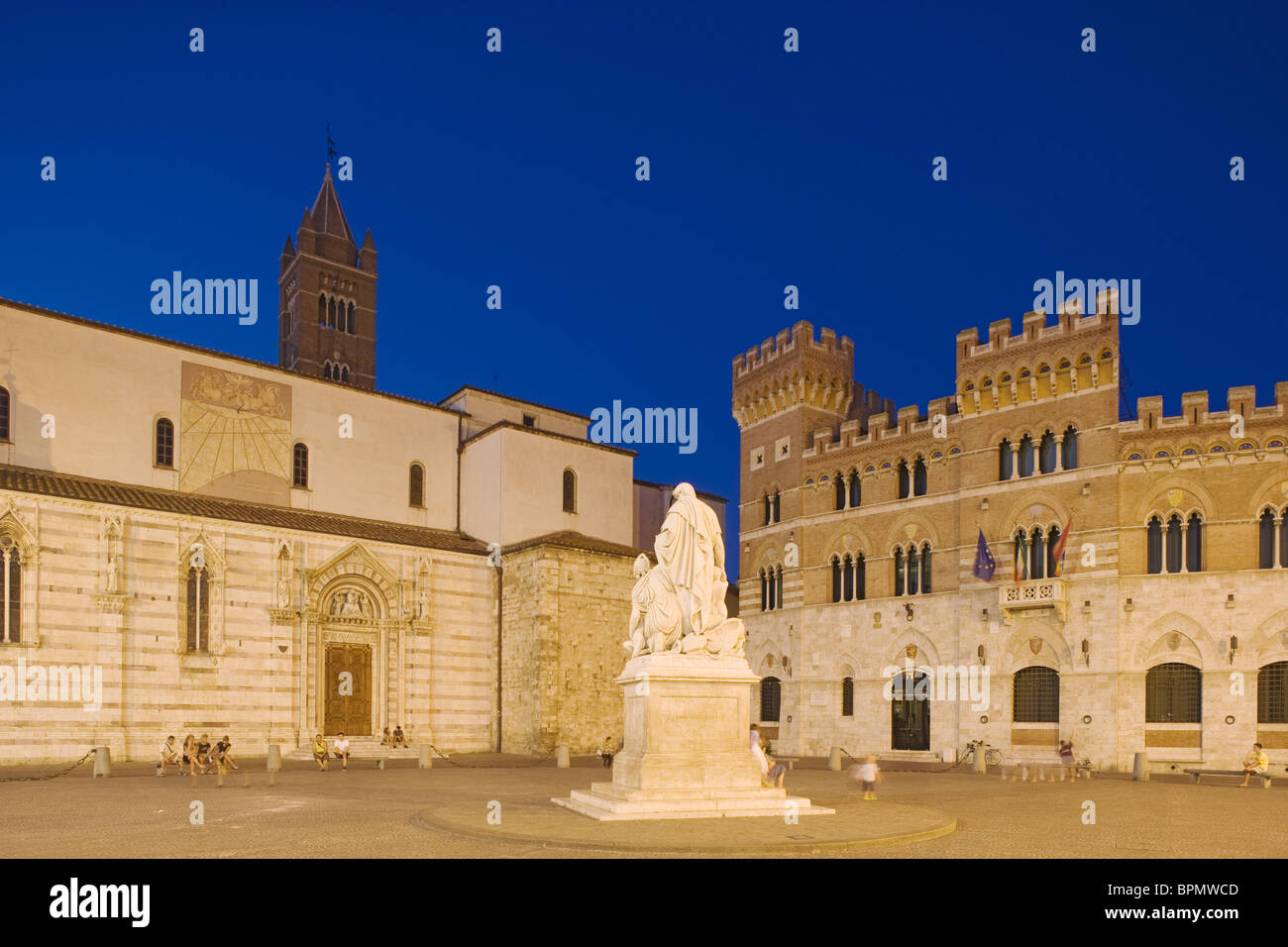 Palazzo Aldobrandeschi, Piazza Dante Alighieri, Grosseto, Tuscany, Italy Stock Photo