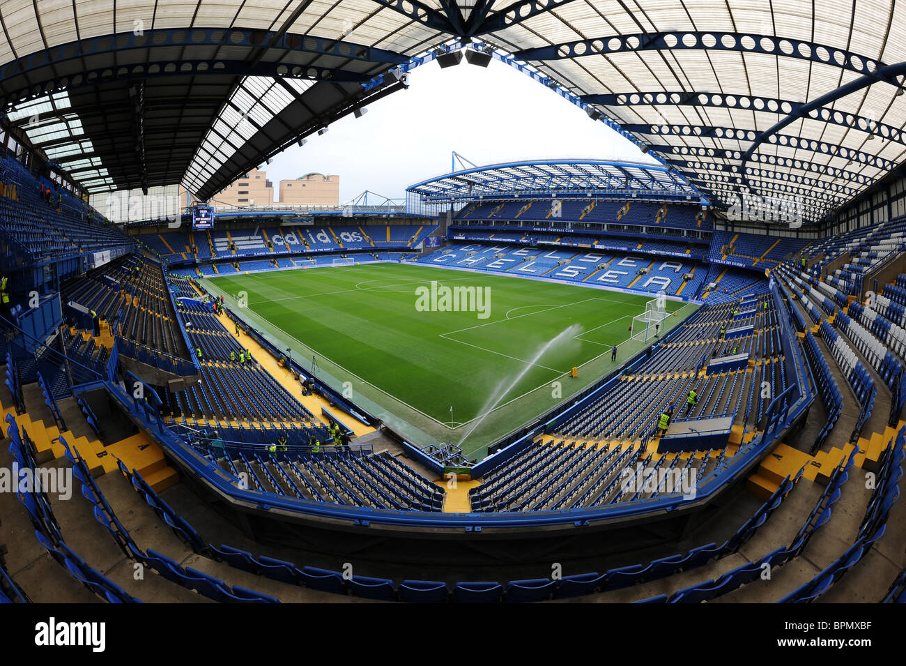 View Inside Stamford Bridge Stadium London Home Of Chelsea Football Club Stock Photo Alamy
