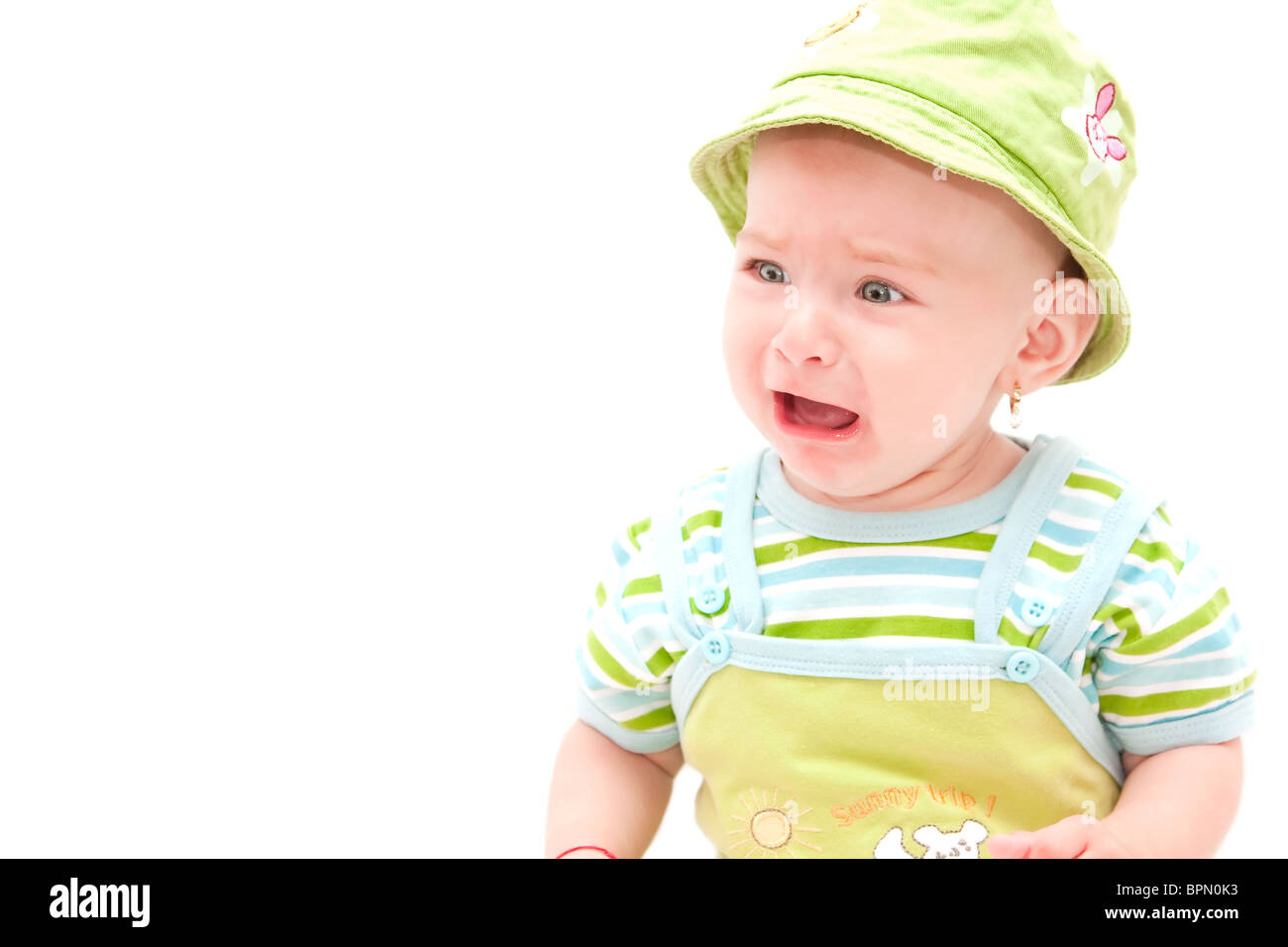 Beautiful baby girl crying out loud Stock Photo Alamy