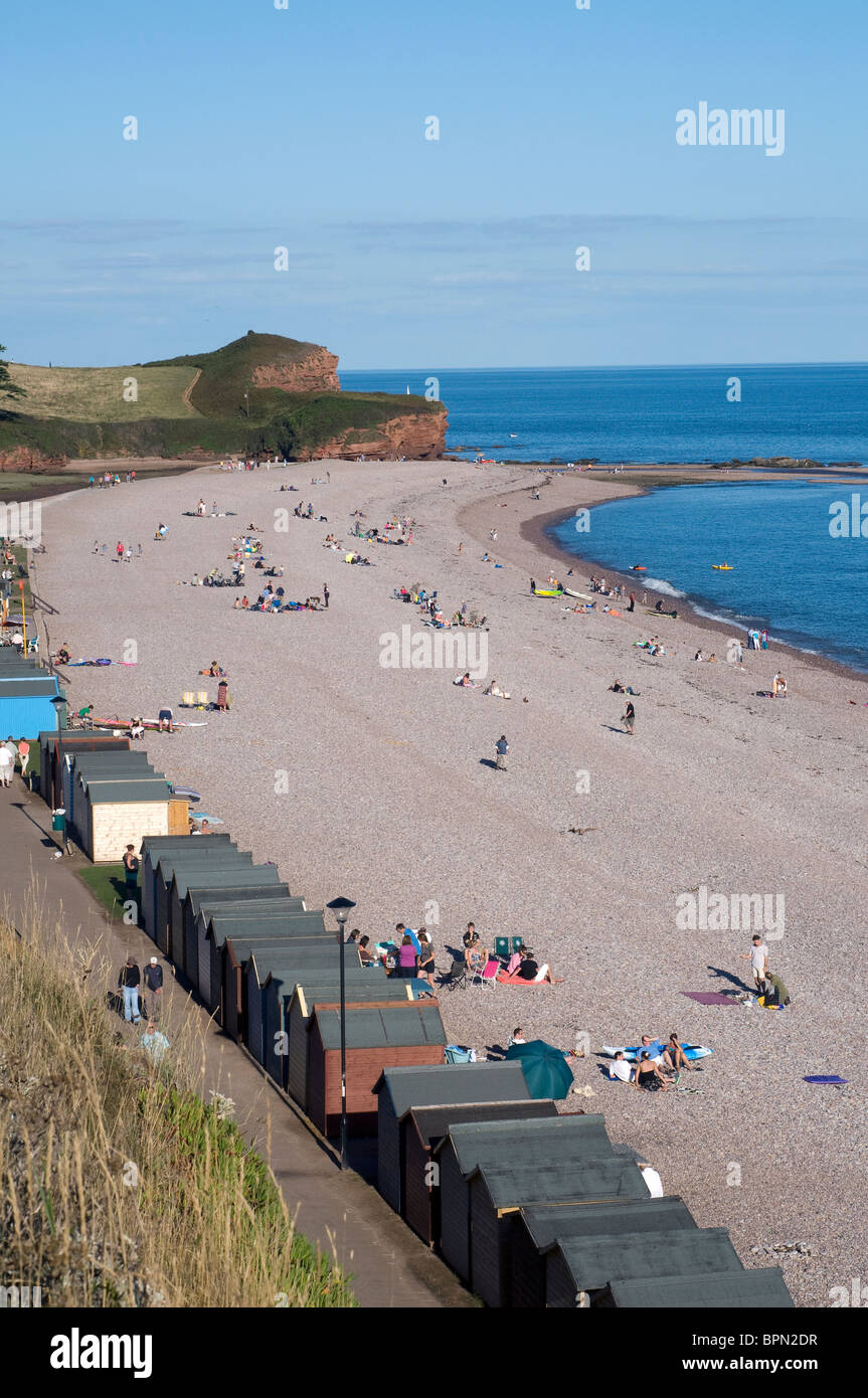 South Devon resort of Budleigh Salterton,East Devon, Area of Outstanding Natural Beauty (AONB), East Devon, the spectacular red Stock Photo