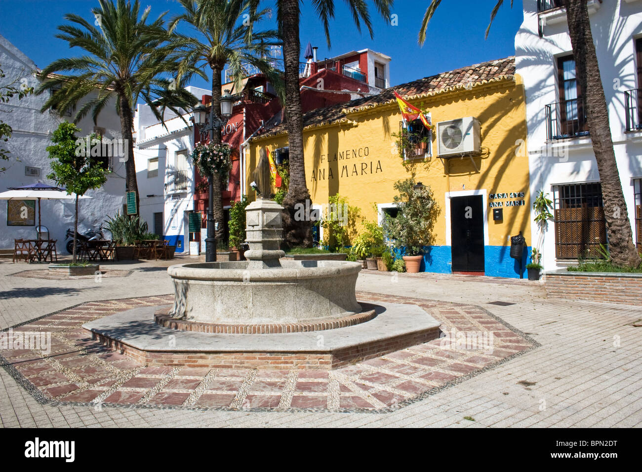 Plaza Santa Cristo, Old Town, Marbella, Costa del Sol, Andalucia, Spain Stock Photo