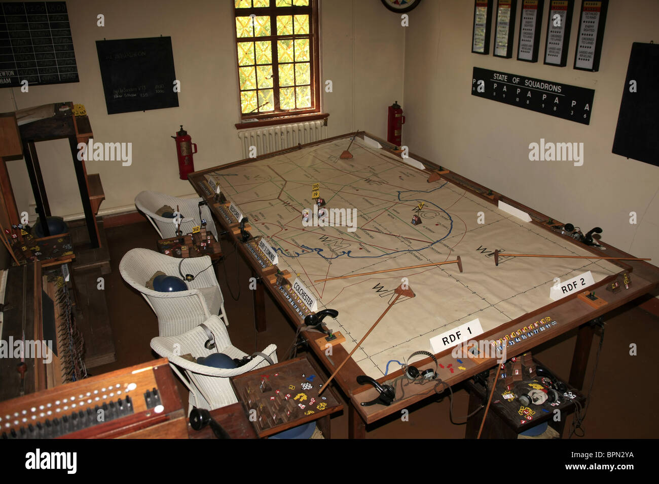 The original 1940 Battle of Britain Operations Room recreated at the  Imperial War Museum Duxford Stock Photo - Alamy
