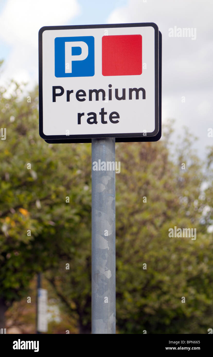 Premium Rate Parking Sign Stock Photo