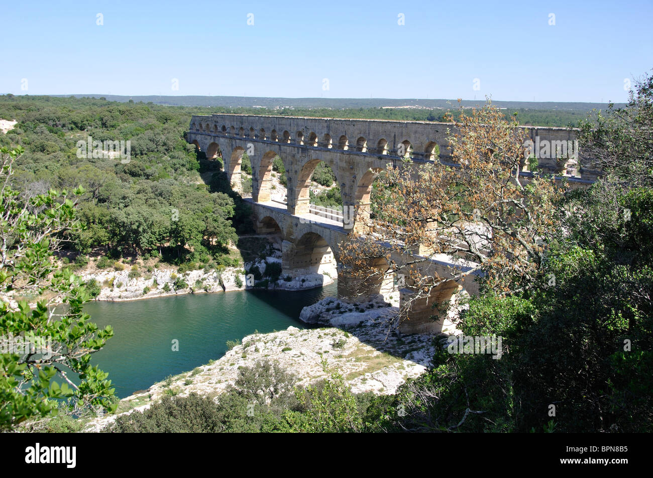 Pont du Gard, Provence, France - a 2,000 years old Roman aqueduct Stock ...