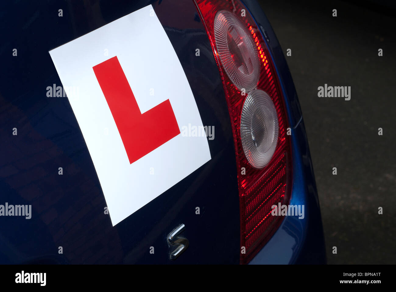 Learner Plate on Car Stock Photo