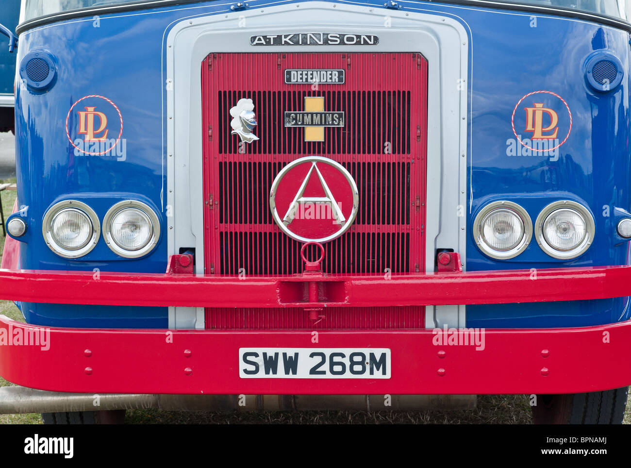 Front of 1970s Atkinson Defender lorry on show in UK 2010 Stock Photo