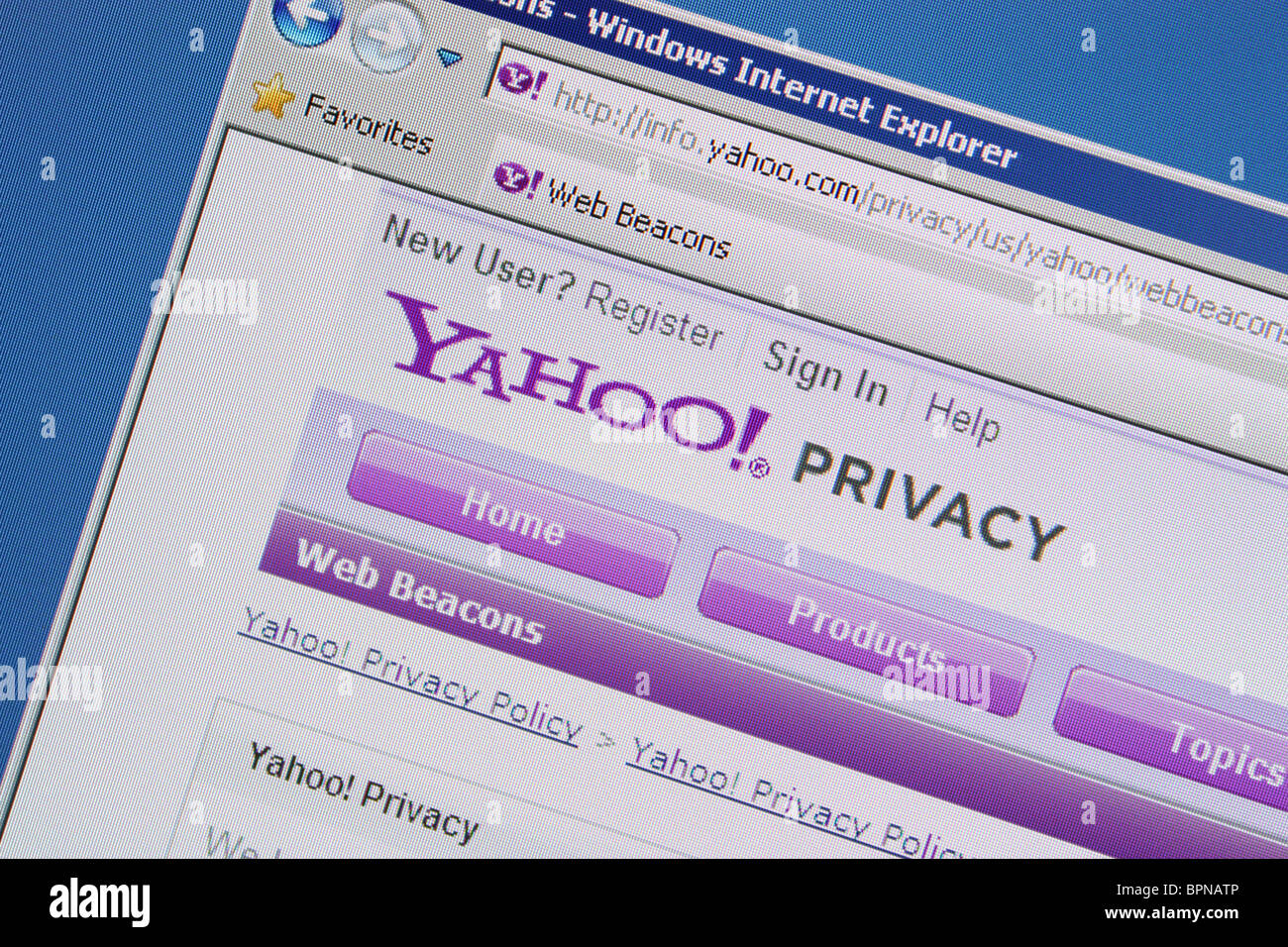 Yahoo privacy hi-res stock photography and images - Alamy