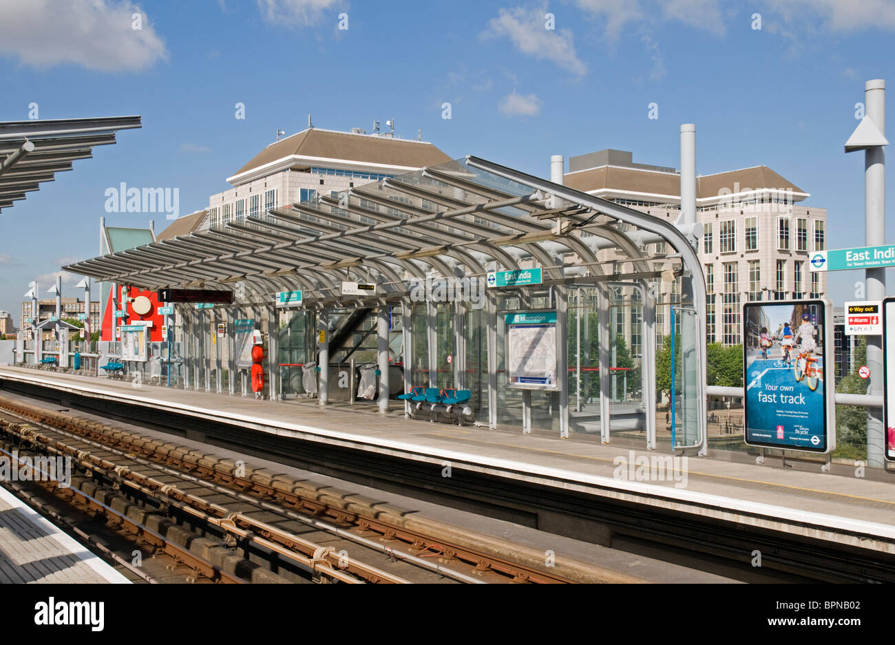 Closest Light Rail Station East India Docklands Light Rail Station And London Borough Of Tower  Hamlets, Town Hall, Mulberry Place, 5 Clove Crescent Stock Photo - Alamy