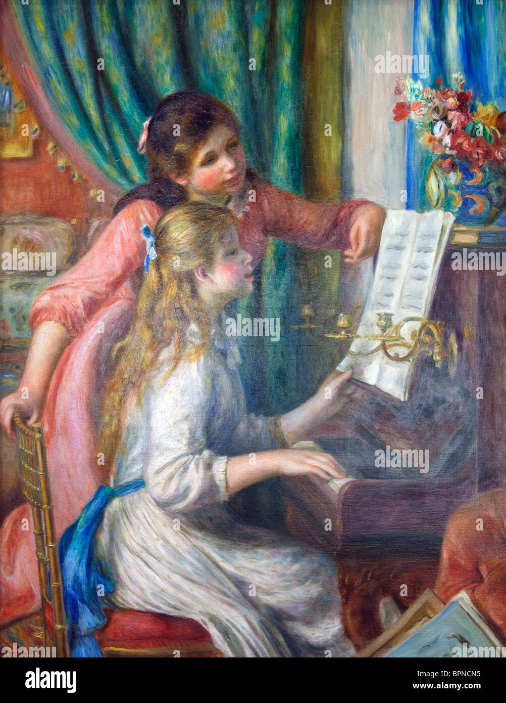 Two Young Girls at the Piano, 1892, by Auguste Renoir Stock Photo