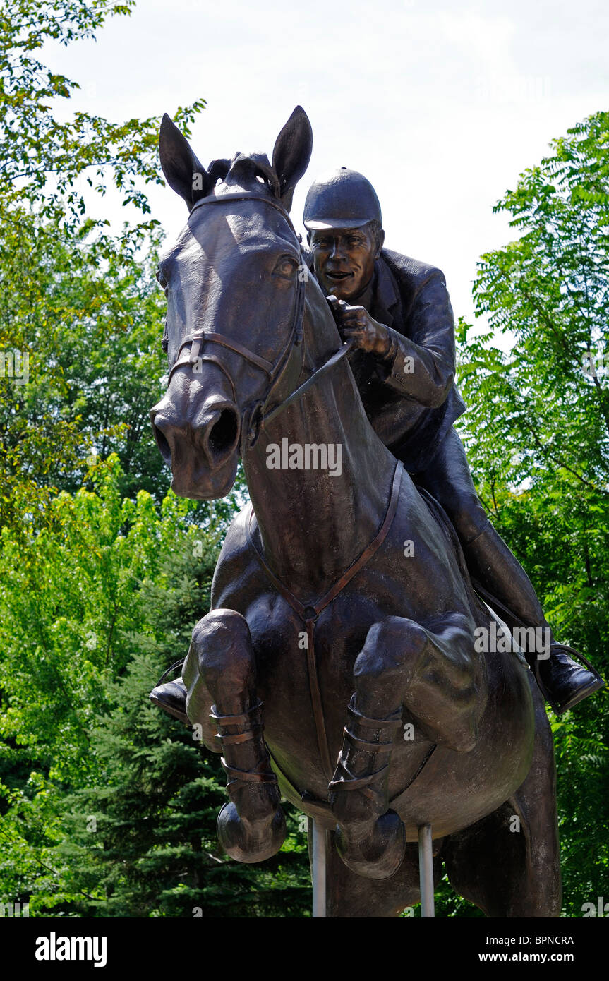 A Tribute Bronze Statue Of Ian Millar Riding Big Ben At Perth Ontario