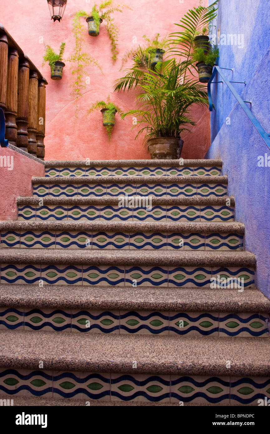 Central America, Guatemala, Antigua. Small boutique hotel in Antigua. Stock Photo