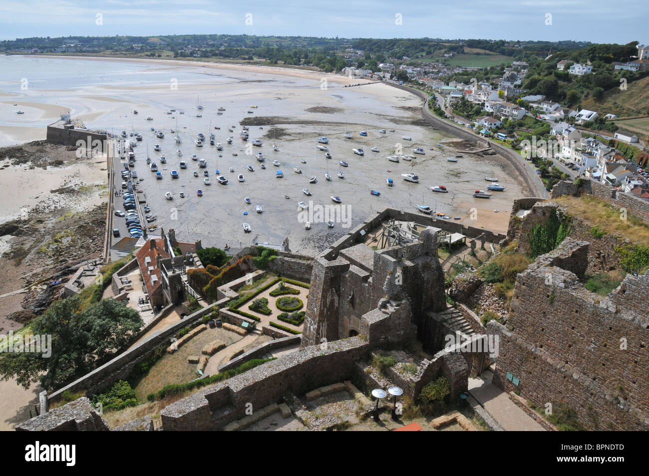 Gorey harbour from castle Stock Photo