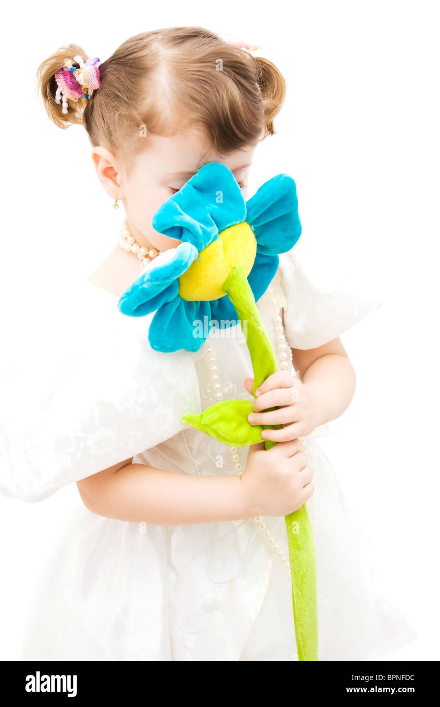 Portrait of a little girl isolated on white background Stock Photo - Alamy