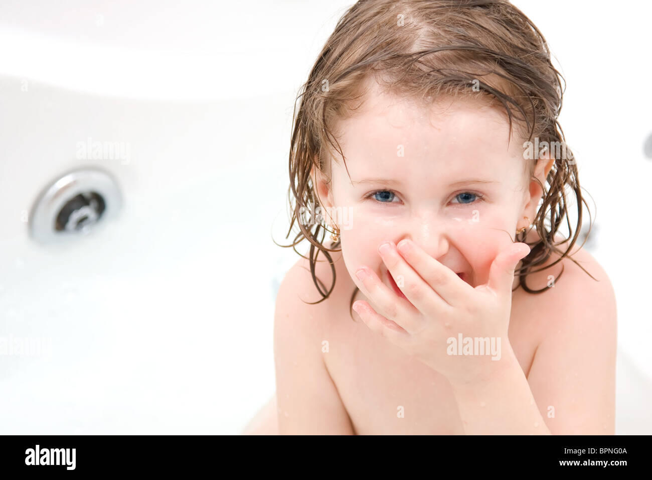 Little girl taking a bath Stock Photo Alamy