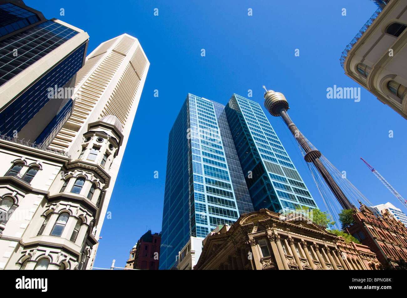 High-rise buildings in the Central Business District of Sydney, New South Wales, Australia. Stock Photo