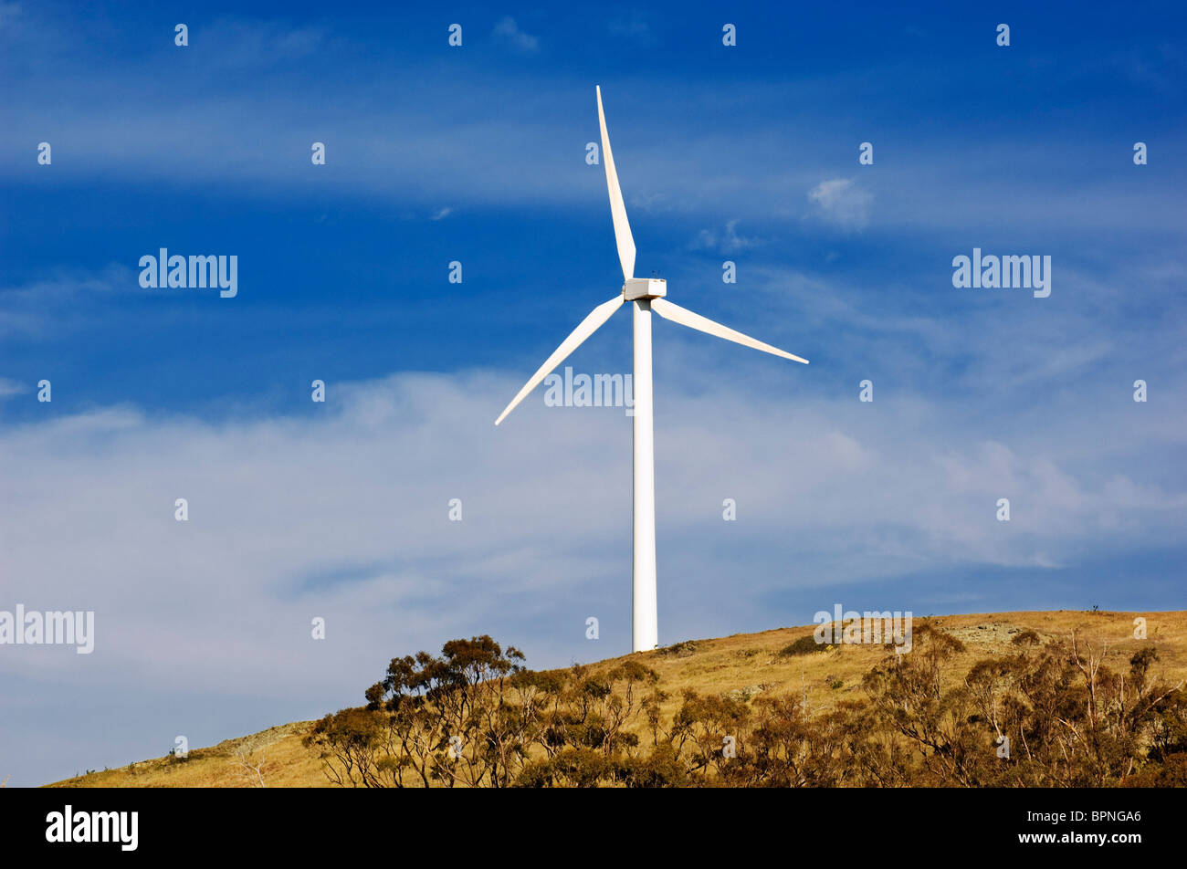 Wind turbine, Carcoar wind farm, Sydney, New South Wales, Australia. Stock Photo