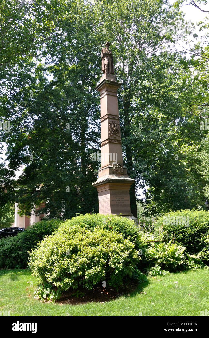 Civil War Monument, Historic Deerfield, Massachusetts, USA Stock Photo