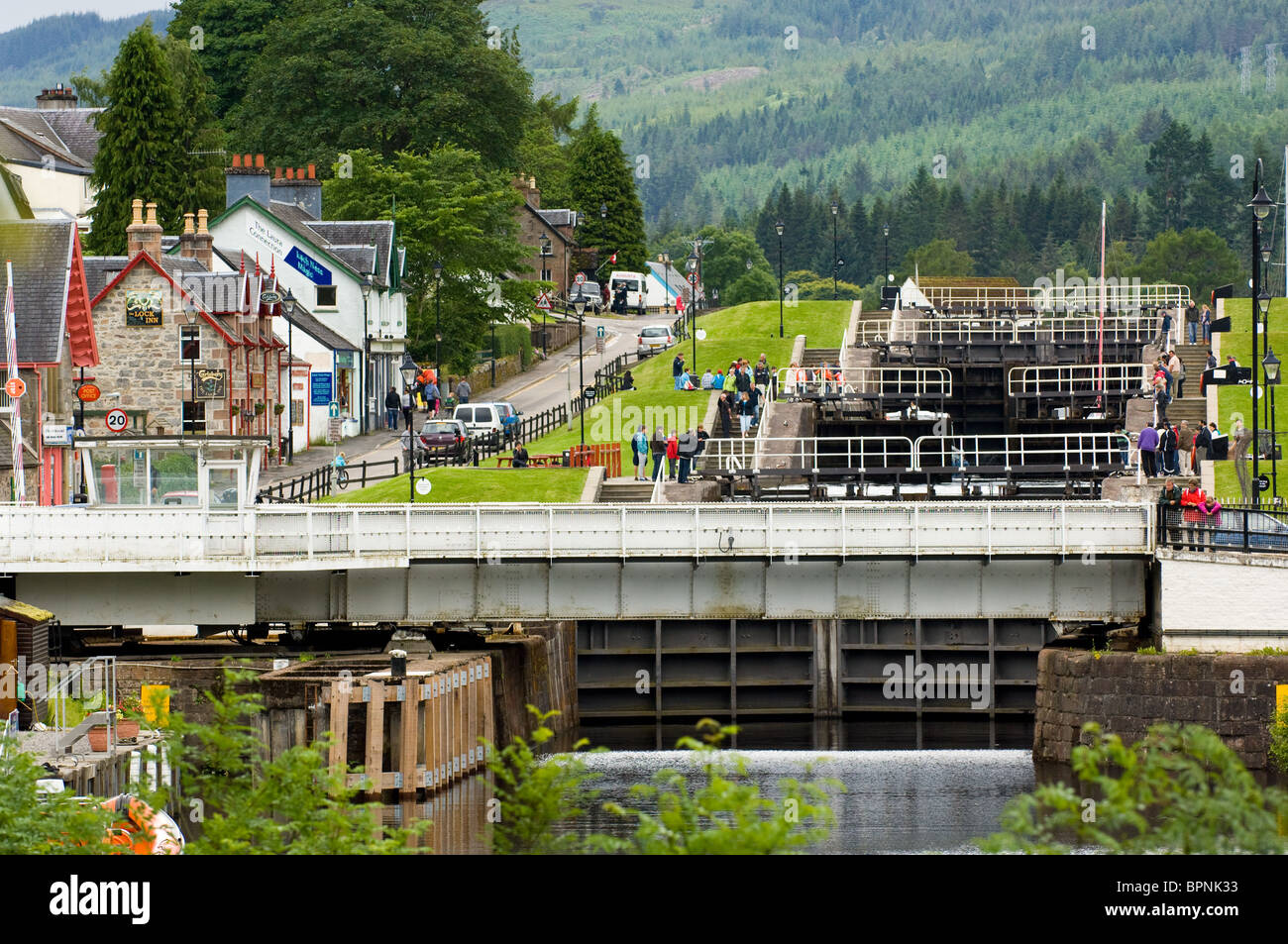Swing Bridge On Caledonian Canal Stock Photos Swing Bridge On