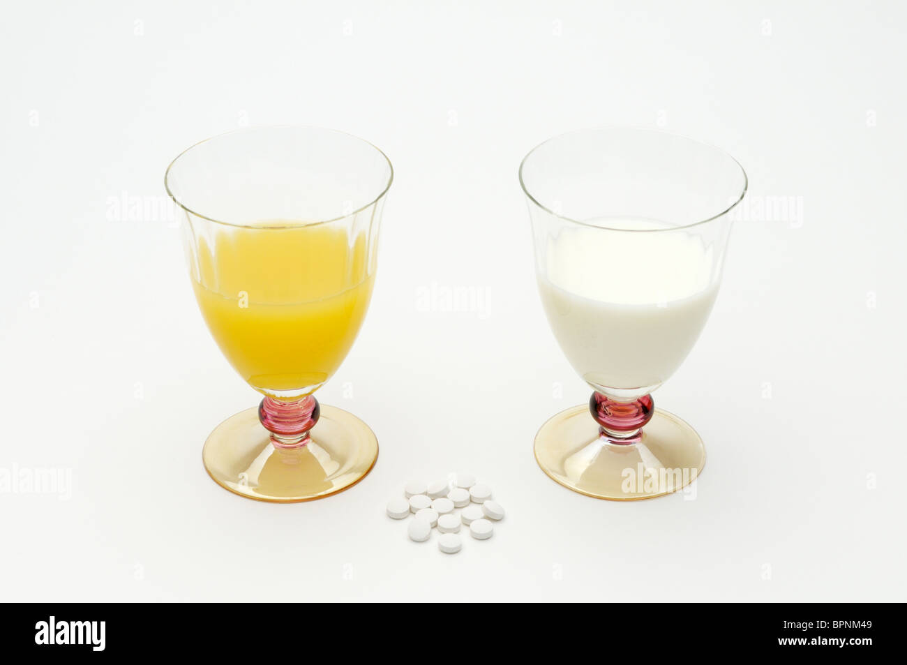 Sources of vitamin D include milk, orange juice and supplements Stock Photo Alamy