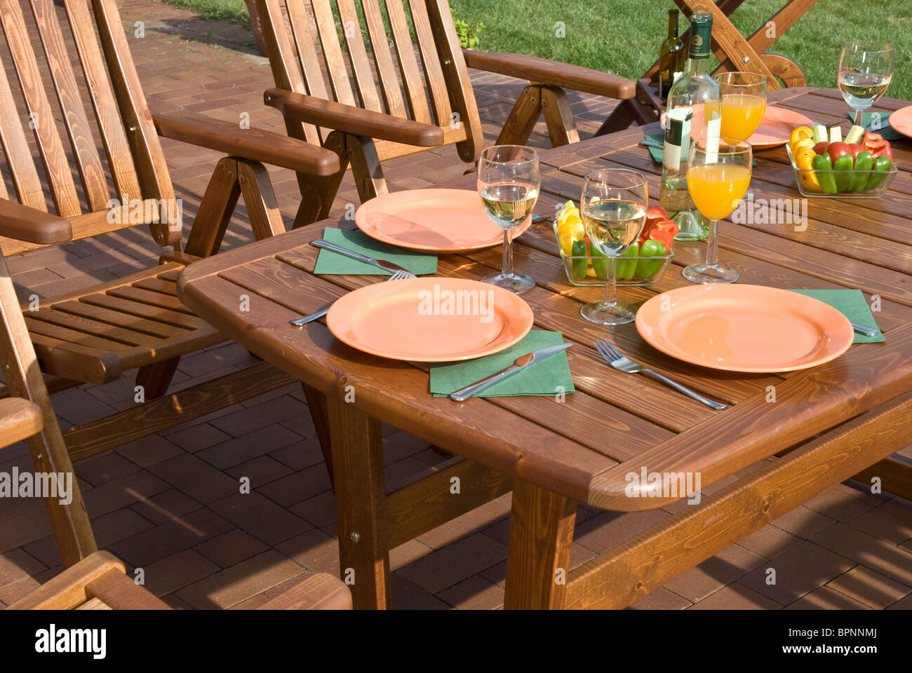 The Garden furniture by the pool Stock Photo - Alamy