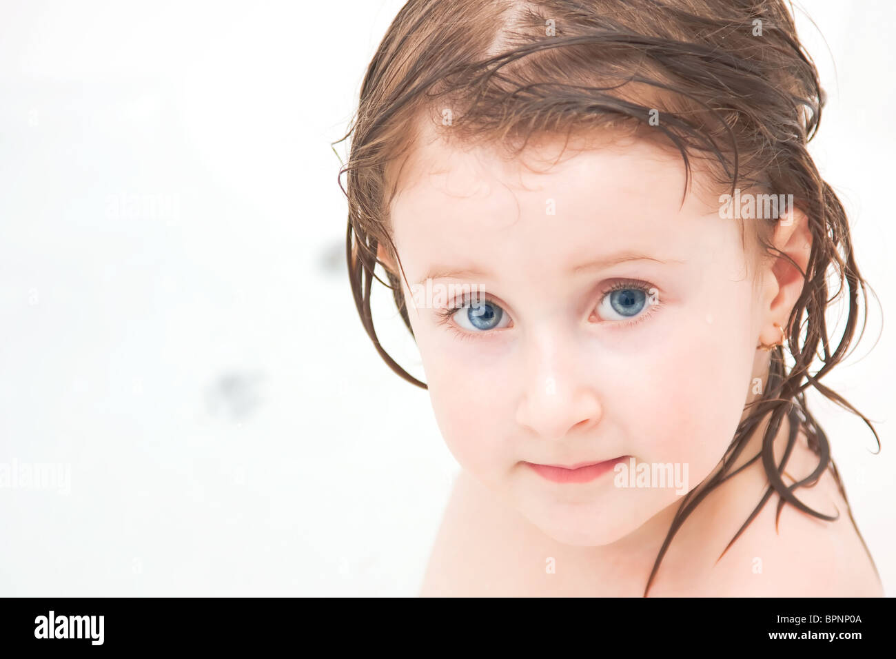 Little girl taking a bath Stock Photo Alamy