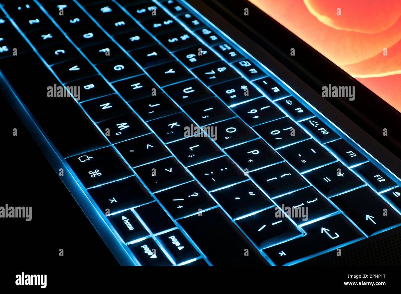 computer laptop keyboard close up detail of keys and symbols Stock Photo