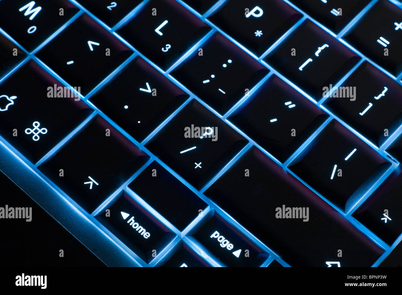 computer laptop keyboard close up detail of keys and symbols Stock Photo