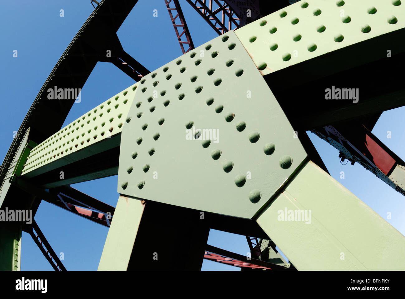 Rolling bascule lift bridge between the East and West Floats. Birkenhead Docks. Stock Photo
