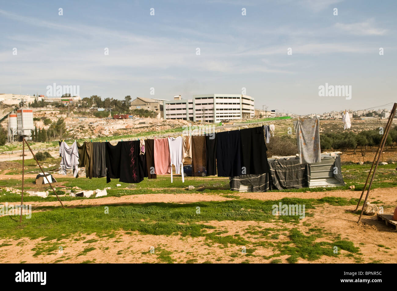 Local Bedouins live by the barrier build buy Israel Stock Photo Alamy
