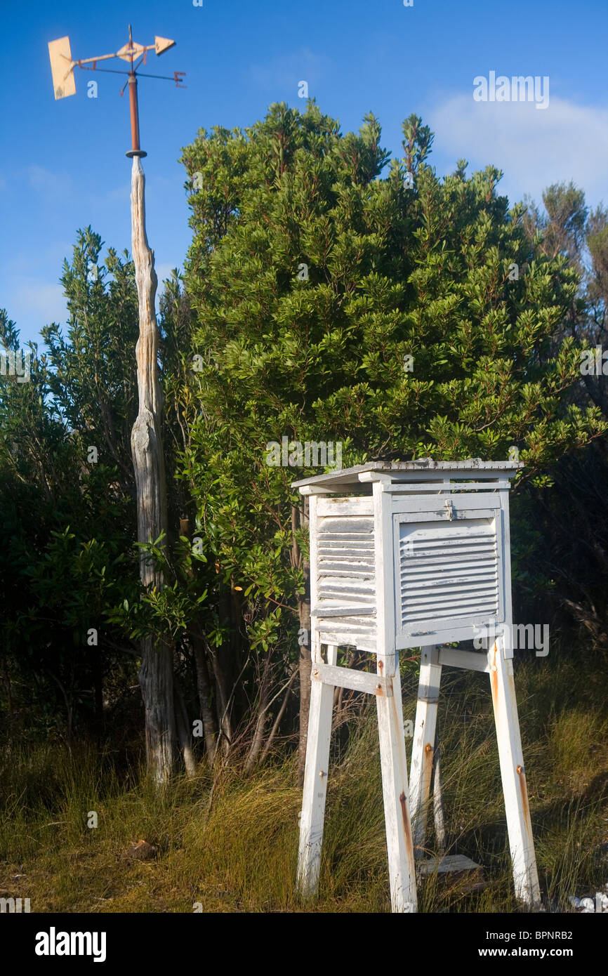 Old weather station at Melaleuca Stock Photo