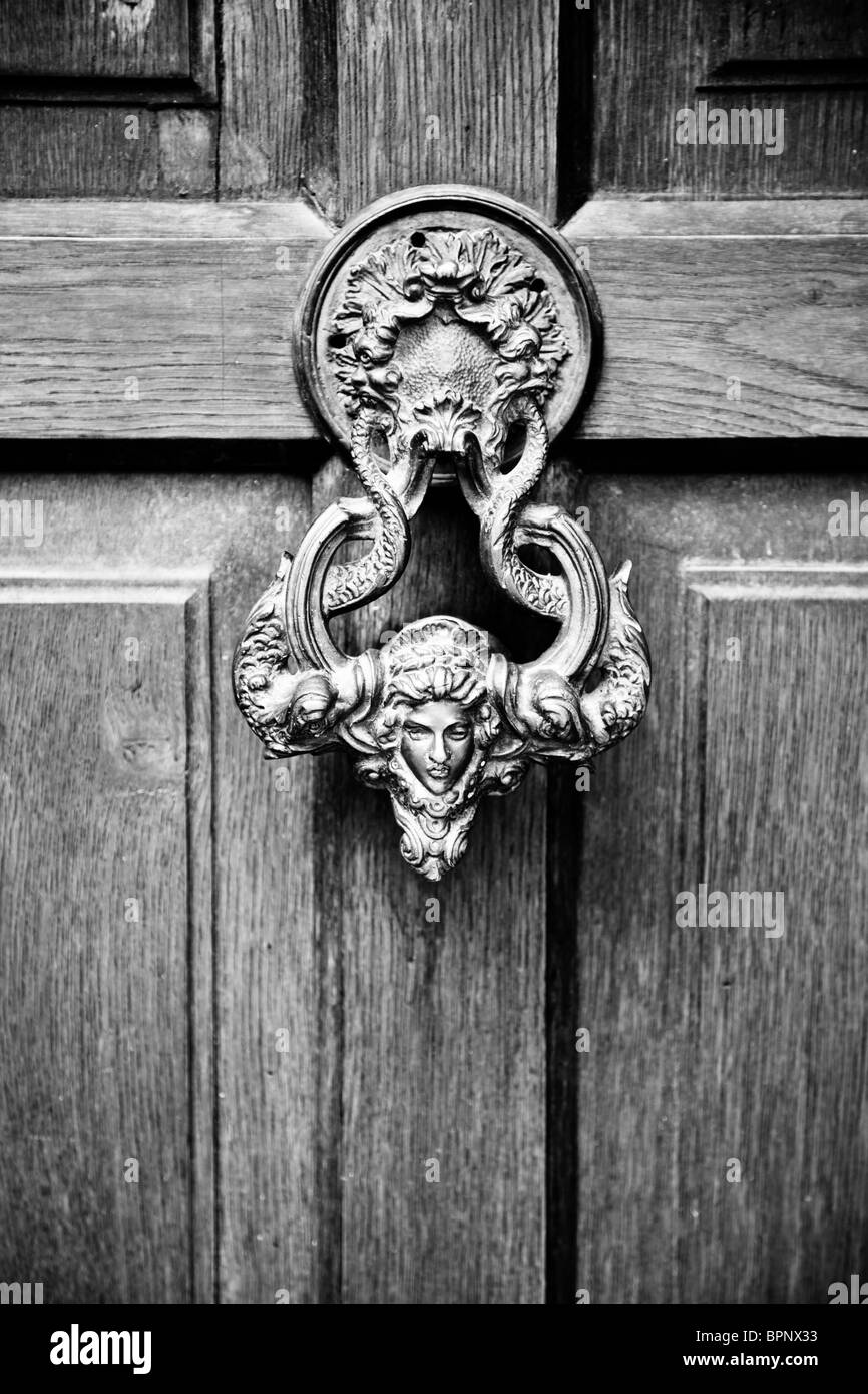 Doorknob at the entrance of Bran Castle in Romania. Stock Photo