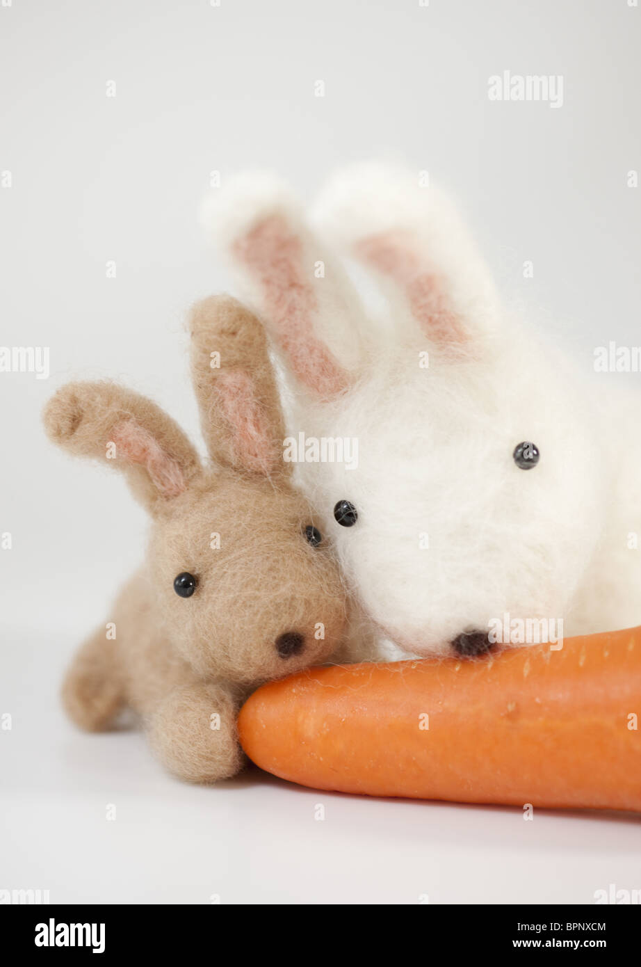 Stuffed toy rabbits Stock Photo Alamy