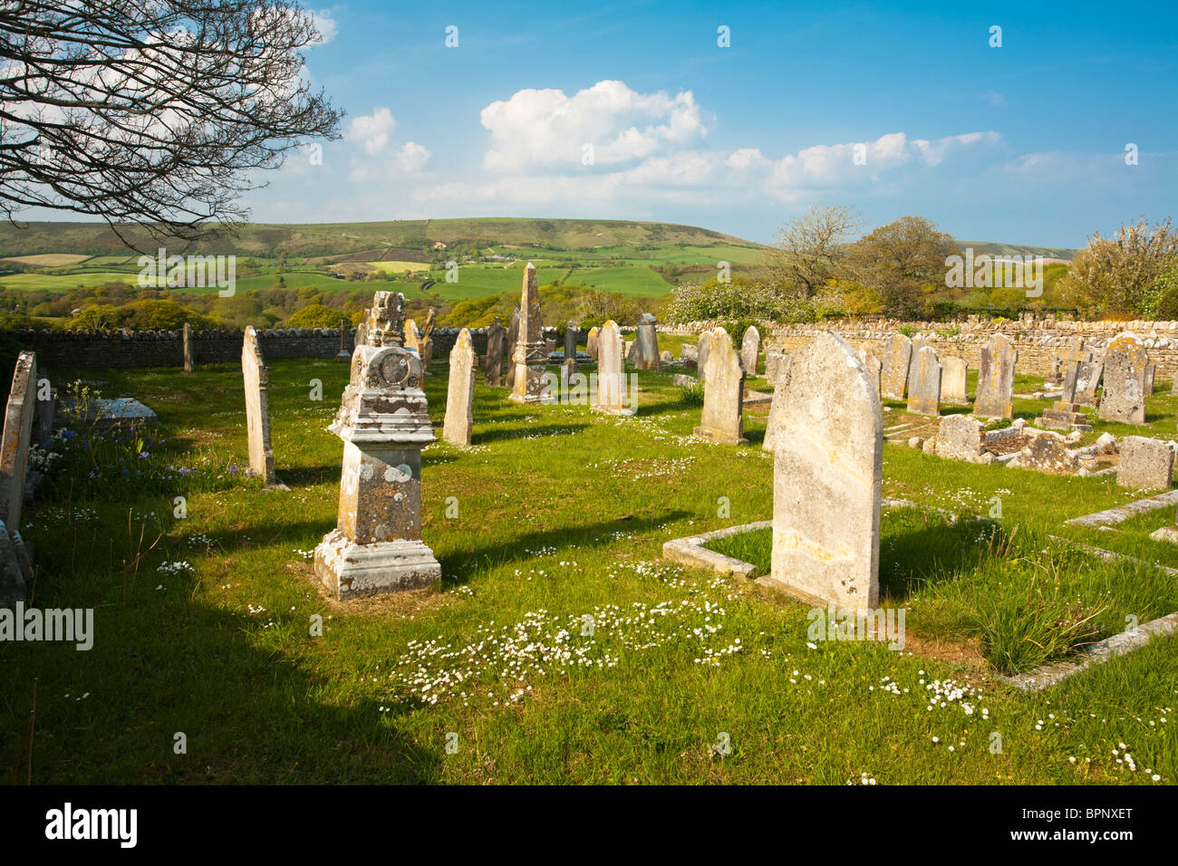 View from the cemetary in Langton Matravers on the Isle of Purbeck in