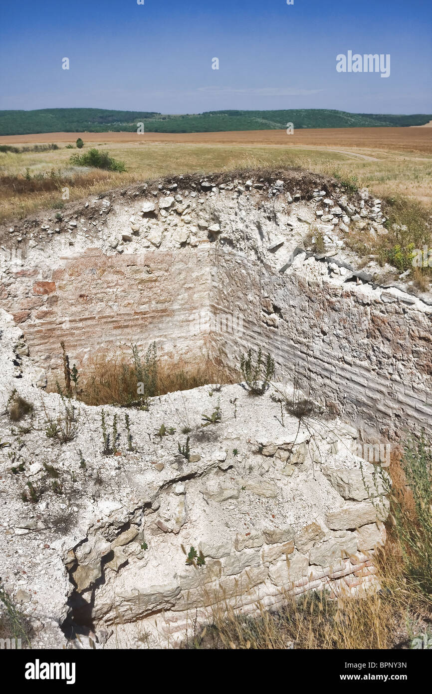 Ruins of the Ibida Fortress in Romania. Stock Photo