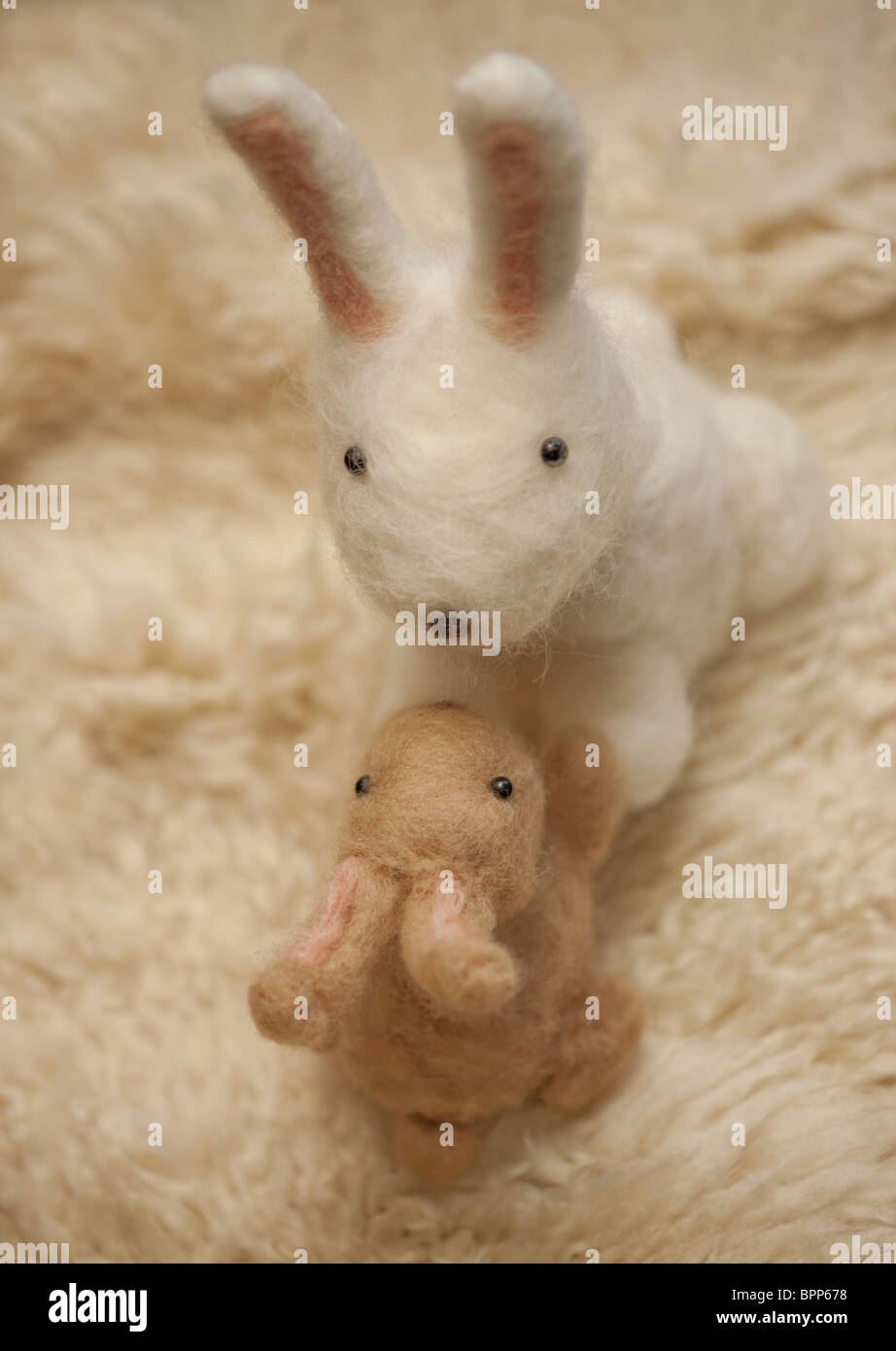 Stuffed toy rabbits Stock Photo Alamy